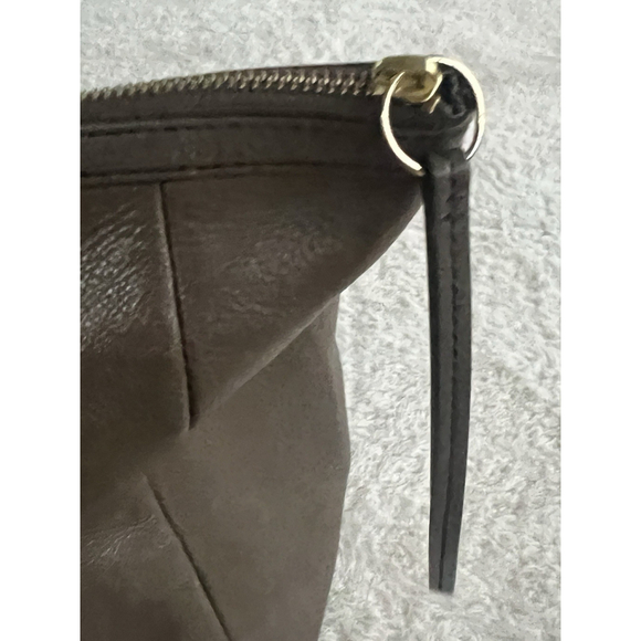 Fossil Rachel Taupe Leather Large Tote Bag Zip Top Shoulder Work Laptop Purse - Picture 11 of 16